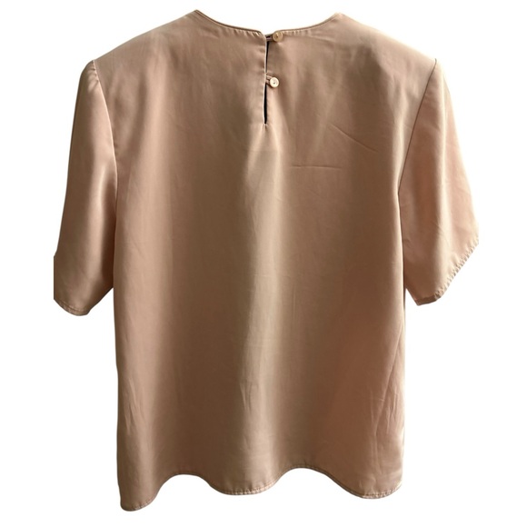 Jack Mulqueen Vintage Peachy Beige Women's Blouse. Size M - Picture 4 of 6